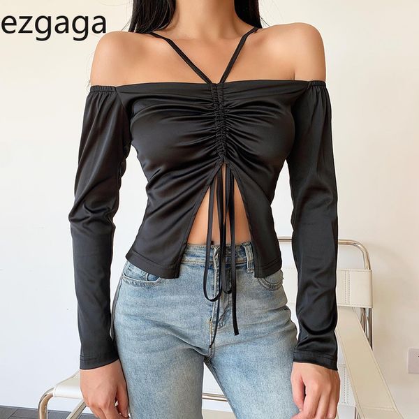 ezgaga long sleeve t shirts autumn simple slash neck off shoulder drawsting satin solid ladies party nightclub buddy 210430, White
ezgaga long sleeve t shirts autumn simple slash neck off shoulder drawsting satin solid ladies party nightclub buddy 210430, White