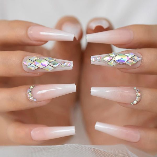 false nails sparkly pink ombre nude french ballerina flash diamond coffin fake gradient natrual press on nail for women girls, Red;gold
false nails sparkly pink ombre nude french ballerina flash diamond coffin fake gradient natrual press on nail for women girls, Red;gold