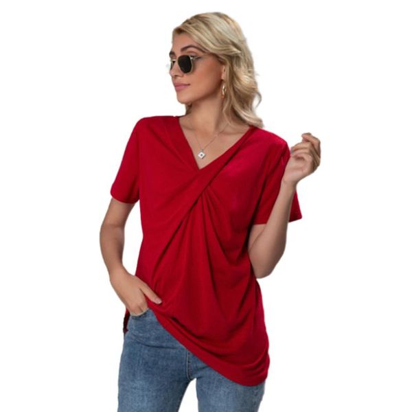 women's t-shirt summer basic women s t shirts korea casual solid short sleeve harajuku retro cotton y2k fashion large size v neck cloth, White
women's t-shirt summer basic women s t shirts korea casual solid short sleeve harajuku retro cotton y2k fashion large size v neck cloth, White