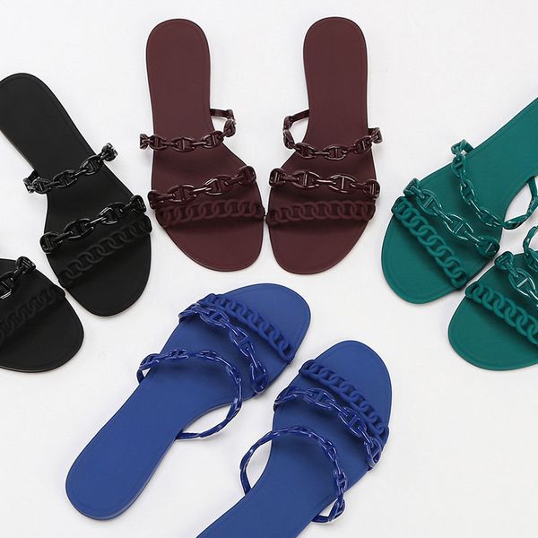 slippers sandals wear h-mop plastic flat bottomed sandals women's beach shoes non slip pig nose chain slippers jelly, Black
slippers sandals wear h-mop plastic flat bottomed sandals women's beach shoes non slip pig nose chain slippers jelly, Black