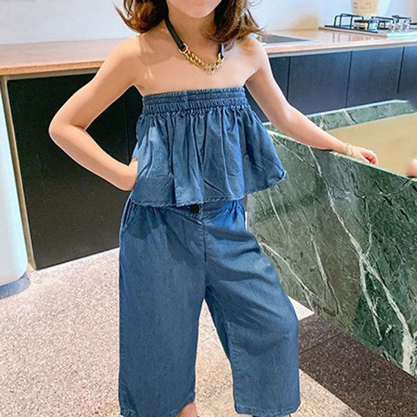 baby girl clothes girls lightweight imitation denim suit short elastic nine-point pants summer new childrens clothing sets, White
baby girl clothes girls lightweight imitation denim suit short elastic nine-point pants summer new childrens clothing sets, White