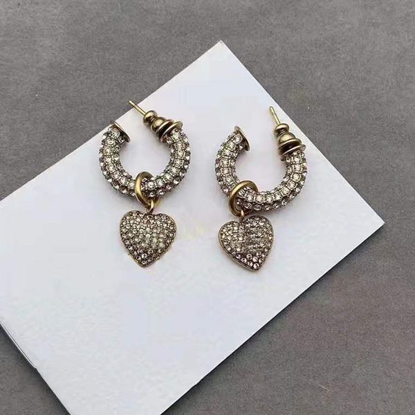 vintage charm earring diamond heart pendant brass metal finish light luxury fashion earrings personality accessories chain designer jewelry, Golden
vintage charm earring diamond heart pendant brass metal finish light luxury fashion earrings personality accessories chain designer jewelry, Golden