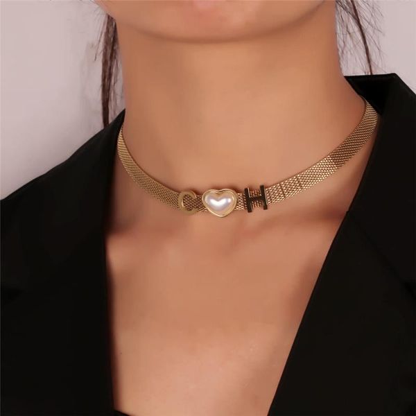 pendant necklaces luokey fashion thick chain choker necklace for women stainless steel heart pearl wedding collar lady statement jewelry, Silver
pendant necklaces luokey fashion thick chain choker necklace for women stainless steel heart pearl wedding collar lady statement jewelry, Silver