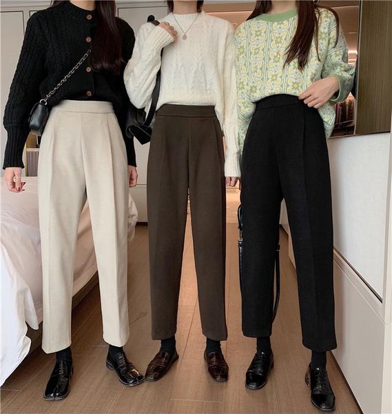 women's pants & capris winter thicken women pencil wool female autumn elastic high waist casual loose straight radish harem, Black;white
women's pants & capris winter thicken women pencil wool female autumn elastic high waist casual loose straight radish harem, Black;white