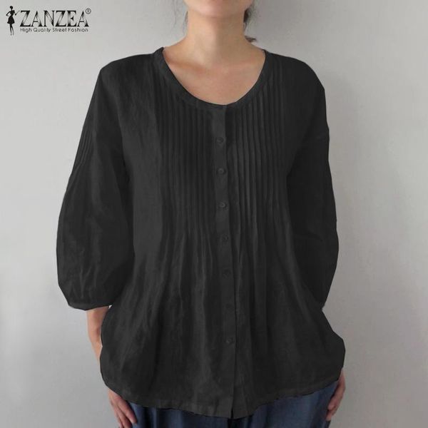 summer o neck 3/4 sleeve shirt women elegant blouse zanzea casual tunic vintage pleated blusas solid cotton chemise mujer women's blou, White
summer o neck 3/4 sleeve shirt women elegant blouse zanzea casual tunic vintage pleated blusas solid cotton chemise mujer women's blou, White