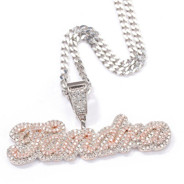 new fashion design custome name letter necklace gold plated bling cz letters pendant necklace with 3mm 24inch rope chain for men women, Silver
new fashion design custome name letter necklace gold plated bling cz letters pendant necklace with 3mm 24inch rope chain for men women, Silver