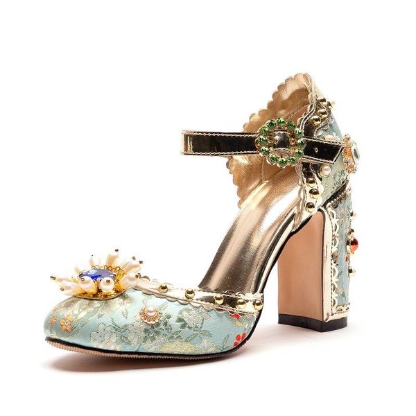 dress shoes summer china style thick high heels crystal rivet string bead cut out bling buckle belt silk women pumps ladies sandals 2021, Black
dress shoes summer china style thick high heels crystal rivet string bead cut out bling buckle belt silk women pumps ladies sandals 2021, Black