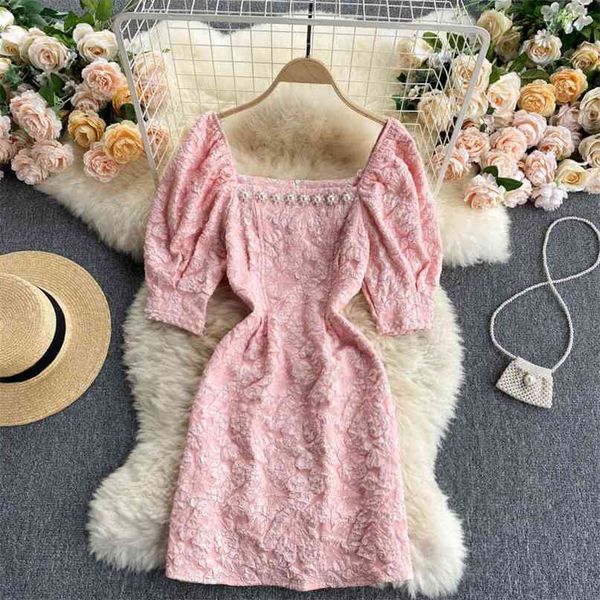 women fashion nail bead square collar pull-up short sleeve mini package hip dress elegant vintage clothes vestidos s078 210527, Black;gray
women fashion nail bead square collar pull-up short sleeve mini package hip dress elegant vintage clothes vestidos s078 210527, Black;gray