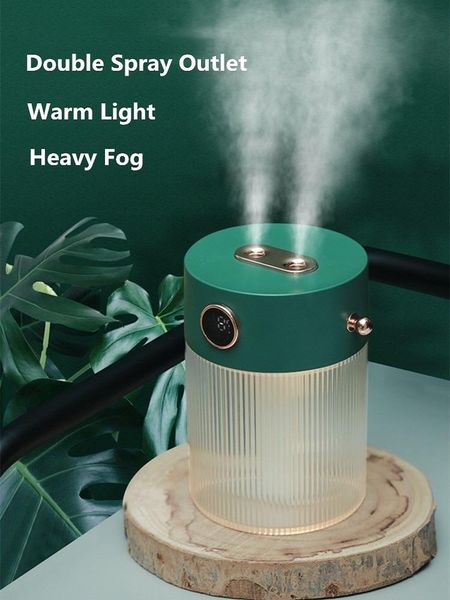 humidifiers 650ml 2 mist outlet air humidifier portable usb ultrasonic aroma diffuser 4000mah battery with led display screen
humidifiers 650ml 2 mist outlet air humidifier portable usb ultrasonic aroma diffuser 4000mah battery with led display screen