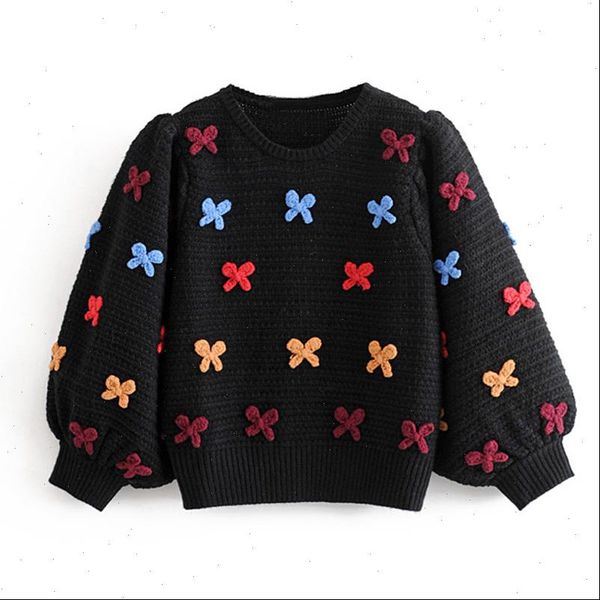womens sweaters stylish bow embroidery women fashion o neck pullovers elegant ladies three quarter puff sleeve knitwear, White;black
womens sweaters stylish bow embroidery women fashion o neck pullovers elegant ladies three quarter puff sleeve knitwear, White;black