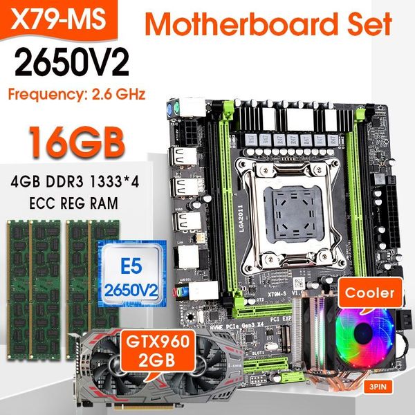 

motherboards x79 motherboard set with xeon e5-2650 v2 cpu lga2011 combos 4*4gb=16gb 1333mhz memory ddr3 ram gtx 960 2gb gpu and cooler