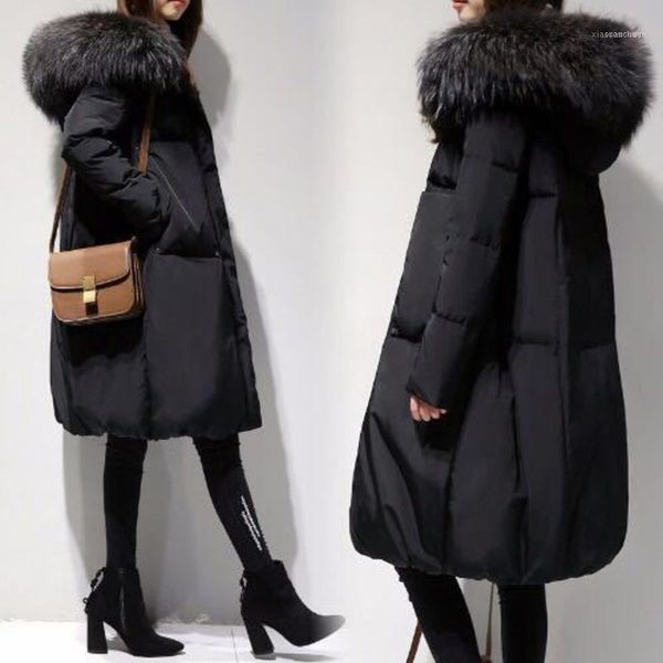 women's down & parkas 2021 winter women solid warm thick jackets big fur collar coats female loose hooded cotton long oversized clothes, Black
women's down & parkas 2021 winter women solid warm thick jackets big fur collar coats female loose hooded cotton long oversized clothes, Black