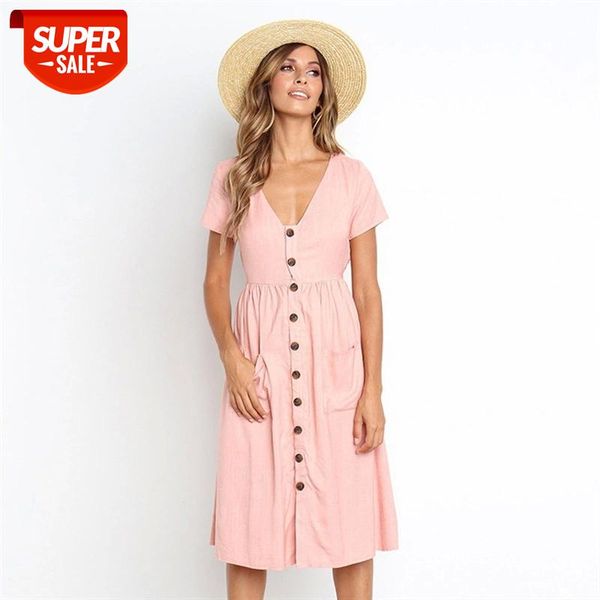 summer short sleeve v neck button down swing midi dress women 2019 casual style solid tunic with pocket beach dresses #ra3v, White;black
summer short sleeve v neck button down swing midi dress women 2019 casual style solid tunic with pocket beach dresses #ra3v, White;black