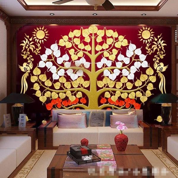 wallpapers customized southeast asia thai-style gold foil painting living room entrance porch frescoes bodhi tree auspicious wallpaper
wallpapers customized southeast asia thai-style gold foil painting living room entrance porch frescoes bodhi tree auspicious wallpaper