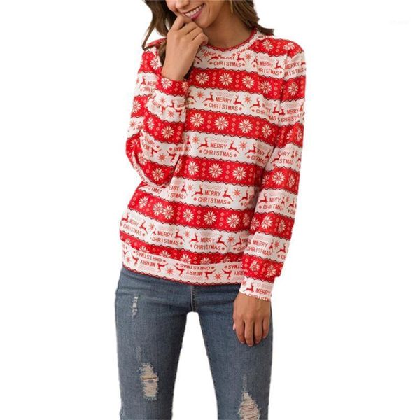 women's sweaters christmas long sleeve pullover round neck loose print ladies sweater fashion top, White;black
women's sweaters christmas long sleeve pullover round neck loose print ladies sweater fashion top, White;black