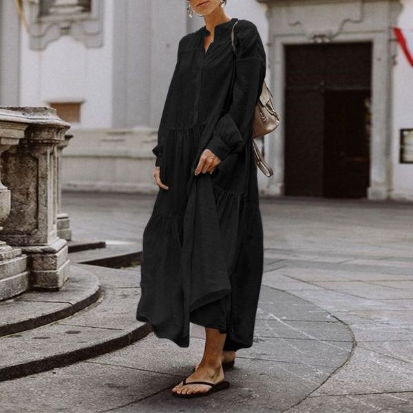 casual dresses vonda bohemian pleated cotton linen sundress solid long sleeve party ladies holiday beach robe sarafans 5xl 39dw, Black;gray
casual dresses vonda bohemian pleated cotton linen sundress solid long sleeve party ladies holiday beach robe sarafans 5xl 39dw, Black;gray