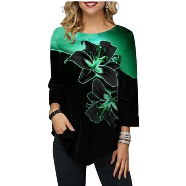 women's t-shirt flower print women tshirt spring autumn long sleeves o neck irregular hem elegant ladies tee street hipster ropa mujer, White
women's t-shirt flower print women tshirt spring autumn long sleeves o neck irregular hem elegant ladies tee street hipster ropa mujer, White