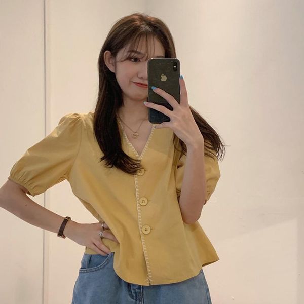 women's blouses & shirts korean streetwear summer woman v-neck white purple short sleeved women sweet button shorttop
women's blouses & shirts korean streetwear summer woman v-neck white purple short sleeved women sweet button shorttop