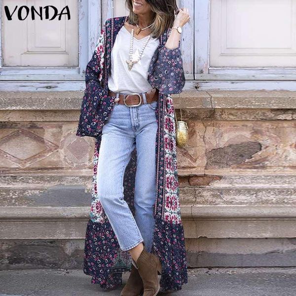 women's blouses & shirts loose cardigans 2021 vonda women casual ruffled hem long ol office vintage floral printed flare sleeve blusas, White
women's blouses & shirts loose cardigans 2021 vonda women casual ruffled hem long ol office vintage floral printed flare sleeve blusas, White