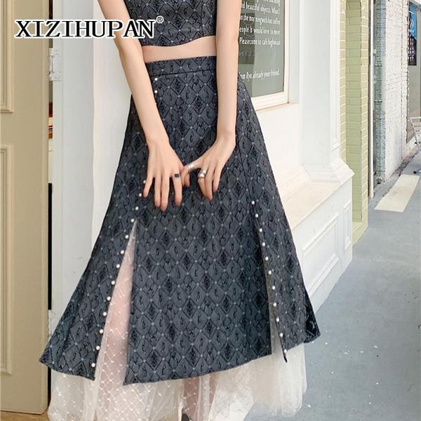 skirts xizihupan patchwork mesh denim skirt for women high waist side split temperament female clothing 2021 summer fashion, Black
skirts xizihupan patchwork mesh denim skirt for women high waist side split temperament female clothing 2021 summer fashion, Black