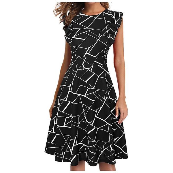 casual dresses women fashion boho print dress ruffles sleeveless midi elegantl female loose robe femme, Black;gray
casual dresses women fashion boho print dress ruffles sleeveless midi elegantl female loose robe femme, Black;gray
