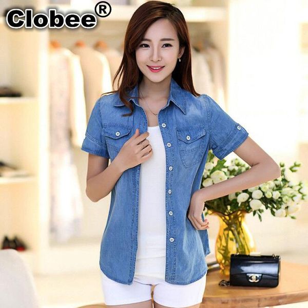 tunic 2021 women clothing pockets blouse short sleeve summer denim shirt vintage water washed jeans social ropa mujer women's blouses &, White
tunic 2021 women clothing pockets blouse short sleeve summer denim shirt vintage water washed jeans social ropa mujer women's blouses &, White