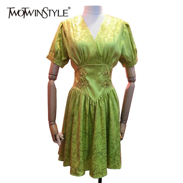 casual green print dress for women v neck short sleeve high waist tunic mini dresses female summer fashion 210520, Black;gray
casual green print dress for women v neck short sleeve high waist tunic mini dresses female summer fashion 210520, Black;gray