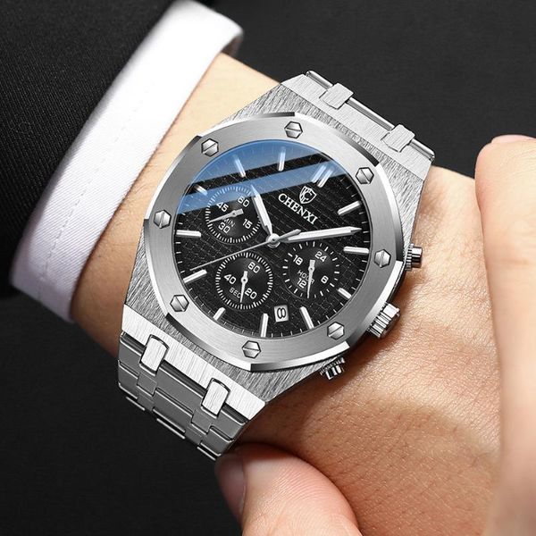 wristwatches big dial fashion chronograph watch men auto date silver stainless steel luminous pointer casual sport male outdoor, Slivery;brown
wristwatches big dial fashion chronograph watch men auto date silver stainless steel luminous pointer casual sport male outdoor, Slivery;brown