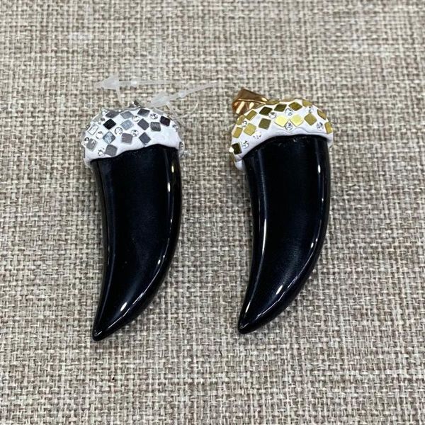 charms natural stone horn pendant semi-precious jewelry diy exquisite shape making necklace earrings accessories 1 piece, Bronze;silver
charms natural stone horn pendant semi-precious jewelry diy exquisite shape making necklace earrings accessories 1 piece, Bronze;silver