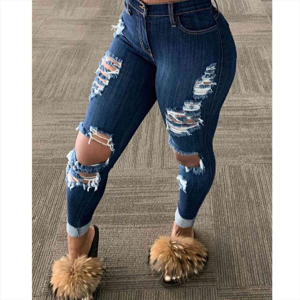 korean slim fit fashion women jean solid color ripped hole tassel stretch mid waist denim pencil long pants trousers, Blue
korean slim fit fashion women jean solid color ripped hole tassel stretch mid waist denim pencil long pants trousers, Blue