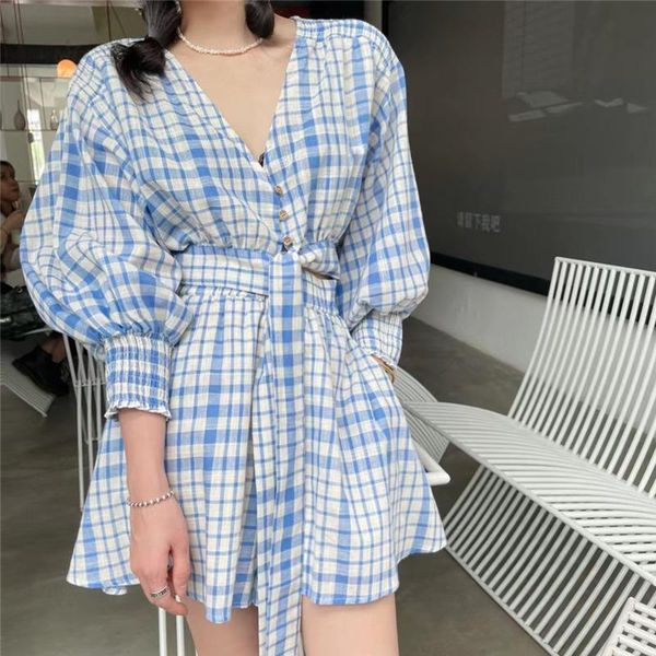 women's tracksuits autumn korean fashion casual two piece set women lantern sleeve short shirt crop + high waist shorts sets plaid pant, Gray
women's tracksuits autumn korean fashion casual two piece set women lantern sleeve short shirt crop + high waist shorts sets plaid pant, Gray