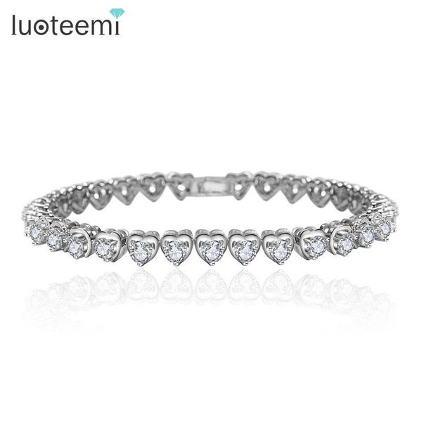 charm bracelets luoteemi brand design love gift jewelry bracelet heart clear cz white gold-color accessories for women, Golden;silver
charm bracelets luoteemi brand design love gift jewelry bracelet heart clear cz white gold-color accessories for women, Golden;silver