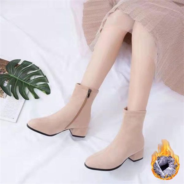 boots women's leather plush large and short 2021 spring autumn middle heel side zipper cotton, Black
boots women's leather plush large and short 2021 spring autumn middle heel side zipper cotton, Black