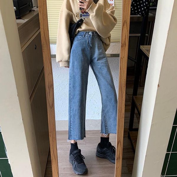 women's jeans spring autumn korean ins high waist loose women straight leg ankle-length all-match casual wide-leg pants, Blue
women's jeans spring autumn korean ins high waist loose women straight leg ankle-length all-match casual wide-leg pants, Blue