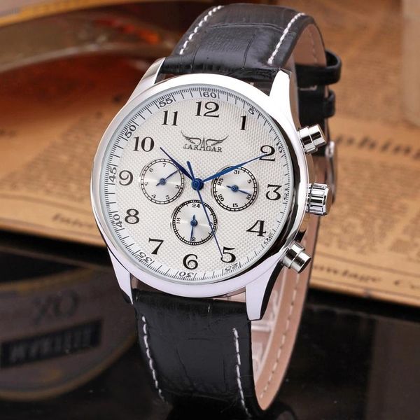 wristwatches jaragar horloges mannen classic white dial blue hands mens auto mechanical wristwatch day date 24hrs wrist watch male relogio, Slivery;brown
wristwatches jaragar horloges mannen classic white dial blue hands mens auto mechanical wristwatch day date 24hrs wrist watch male relogio, Slivery;brown