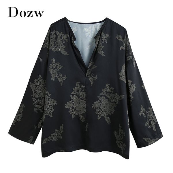 women loose casual printed blouse shirt batwing long sleeve vintage ladies v neck shirts blouses blusas mujer 210414, White
women loose casual printed blouse shirt batwing long sleeve vintage ladies v neck shirts blouses blusas mujer 210414, White