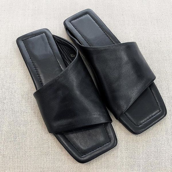 slippers fashion brand summer sheepskin genuine leather ladies woman flat heels beach shoes lazy casual slides 5 colors, Black
slippers fashion brand summer sheepskin genuine leather ladies woman flat heels beach shoes lazy casual slides 5 colors, Black