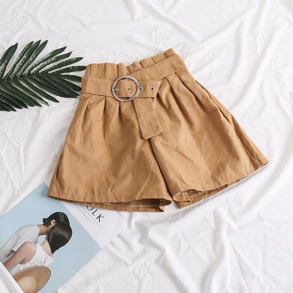 women's shorts fall & winter ladies high waist fashion ring loose women wide leg casual with belt, White;black
women's shorts fall & winter ladies high waist fashion ring loose women wide leg casual with belt, White;black