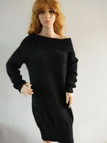 women's sweaters mink cashmere sweater women pullovers knitted dress 088, White;black
women's sweaters mink cashmere sweater women pullovers knitted dress 088, White;black