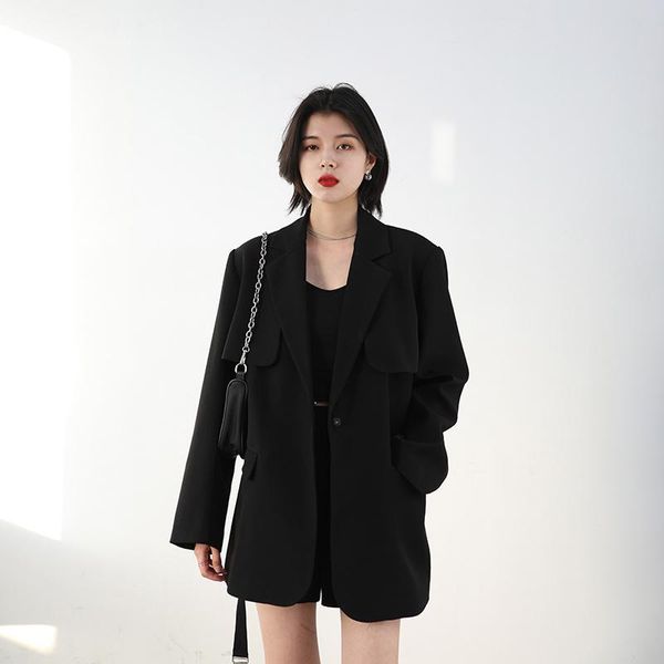 women's suits & blazers early spring suit temperament waist closing medium length coat design sense, White;black
women's suits & blazers early spring suit temperament waist closing medium length coat design sense, White;black