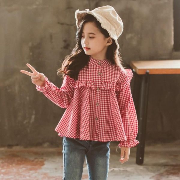 shirts hzirip 2021 spring summer girl blouses long sleeve o-neck casual plaid kids student stylish outwear, White;black
shirts hzirip 2021 spring summer girl blouses long sleeve o-neck casual plaid kids student stylish outwear, White;black