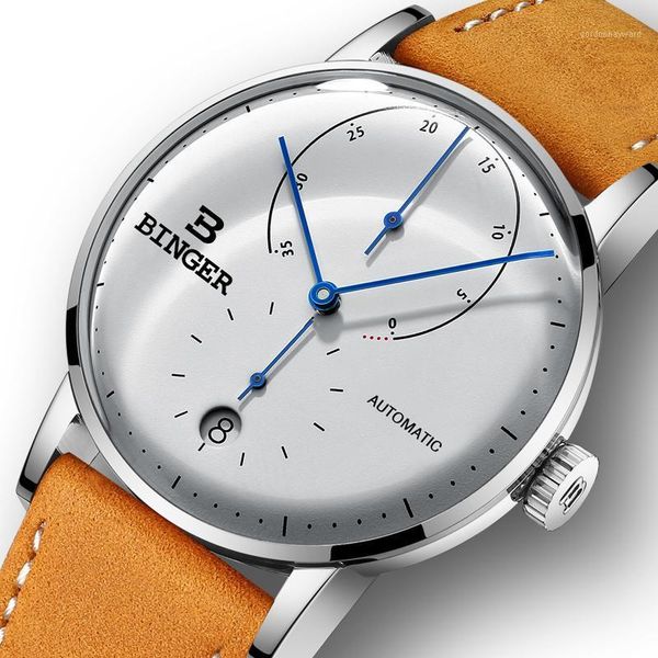 automatic mechanical men's watches switzerland binger men watch sapphire male japan movement reloj hombre b-1187-7 wristwatches, Slivery;brown
automatic mechanical men's watches switzerland binger men watch sapphire male japan movement reloj hombre b-1187-7 wristwatches, Slivery;brown