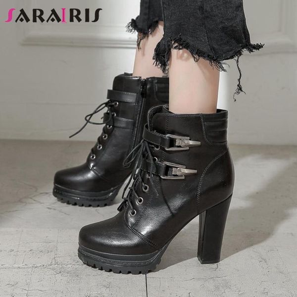 boots sarairis black zipper lace up platform ankle women spike high heel quality fashion ladies shoes
boots sarairis black zipper lace up platform ankle women spike high heel quality fashion ladies shoes