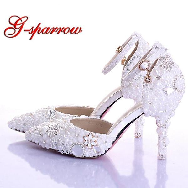 white imitation pearl wedding shoes pointed toe bridal high heel with ankle straps woman dress pumps plus size 42, Black
white imitation pearl wedding shoes pointed toe bridal high heel with ankle straps woman dress pumps plus size 42, Black