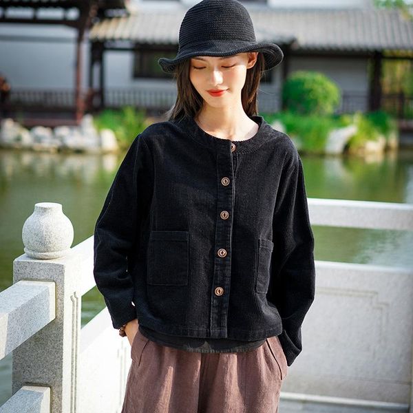 women's jackets johnature loose retro o-neck pockets single breasted corduroy cardigan coat 2021 autumn winter long sleeve women jacket, Black;brown
women's jackets johnature loose retro o-neck pockets single breasted corduroy cardigan coat 2021 autumn winter long sleeve women jacket, Black;brown