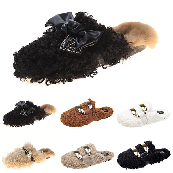 wholesale newly autumn winter womens slippers metal chain all inclusive wool slipper for women grey outer wear plus big szie muller half dra, Black
wholesale newly autumn winter womens slippers metal chain all inclusive wool slipper for women grey outer wear plus big szie muller half dra, Black
