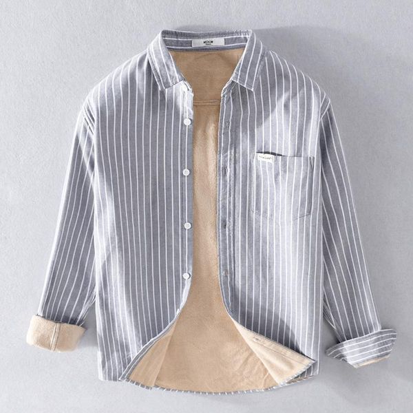 men's casual shirts arrival long sleeve stripe gray men brand trend thick velvet warm shirt for ropa hombre chemise homme, White;black
men's casual shirts arrival long sleeve stripe gray men brand trend thick velvet warm shirt for ropa hombre chemise homme, White;black