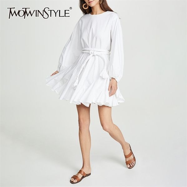 white dresses women o neck lantern sleeve high waist bandage mini pleated female casual fashion 210520, Black;gray
white dresses women o neck lantern sleeve high waist bandage mini pleated female casual fashion 210520, Black;gray