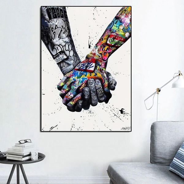 paintings  graffiti handshake victory picture wall art posters and prints cartoon canvas painting for living room home decoration no frame
paintings  graffiti handshake victory picture wall art posters and prints cartoon canvas painting for living room home decoration no frame