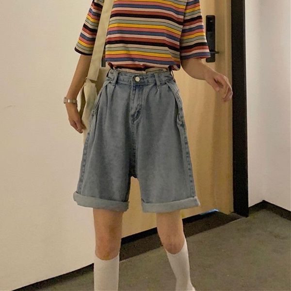 women's jeans shorts women denim loose high waist wide leg straight vintage casual solid color 2021 summer cowboy female fashion, Blue
women's jeans shorts women denim loose high waist wide leg straight vintage casual solid color 2021 summer cowboy female fashion, Blue